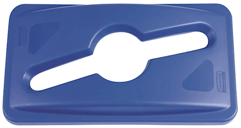 TRASH CAN LID, RUBBERMAID, SLIM JIM, BLUE, PLASTIC, 23 GALLON LARGE